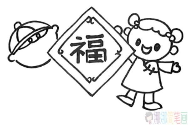 关于春节的儿童简笔画图片