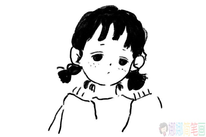 慵懒的大姐姐简笔画图片