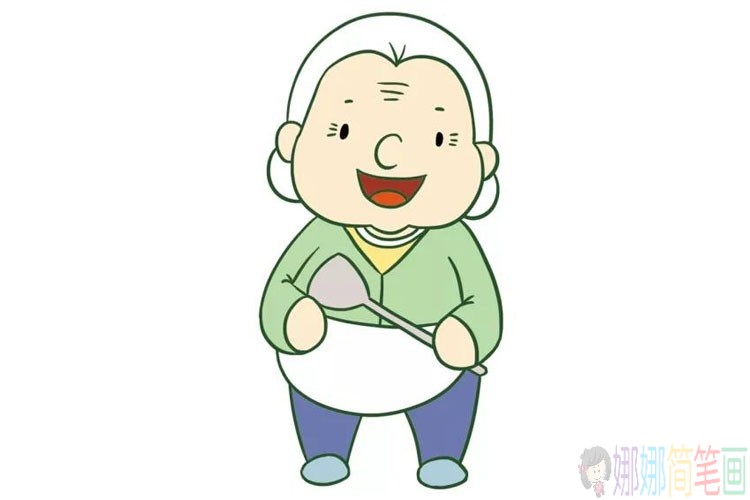 和蔼的奶奶简笔画图片