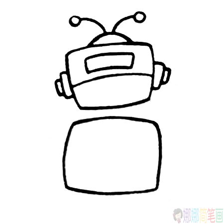 机器人简笔画步骤,简单机器人儿童画