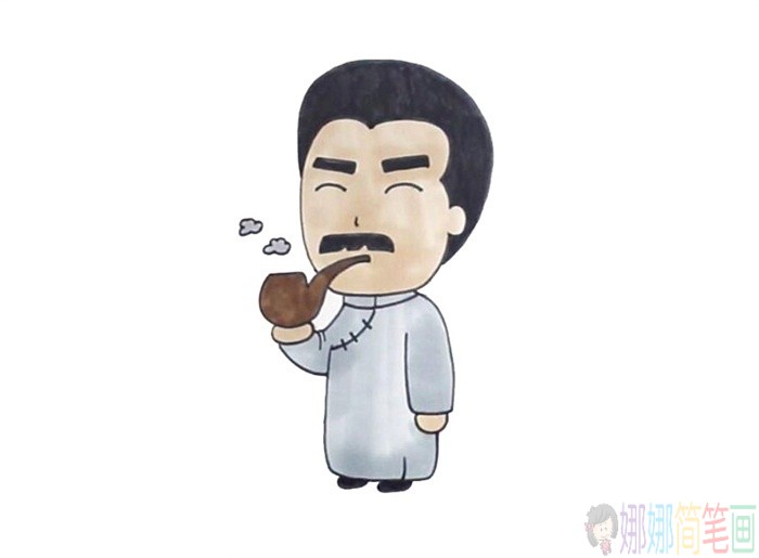 鲁迅先生简笔画图片,鲁迅简笔画步骤