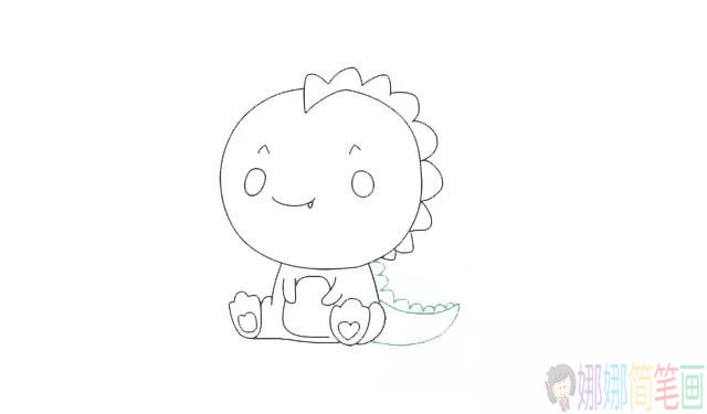 一步一步学画恐龙宝宝简笔画