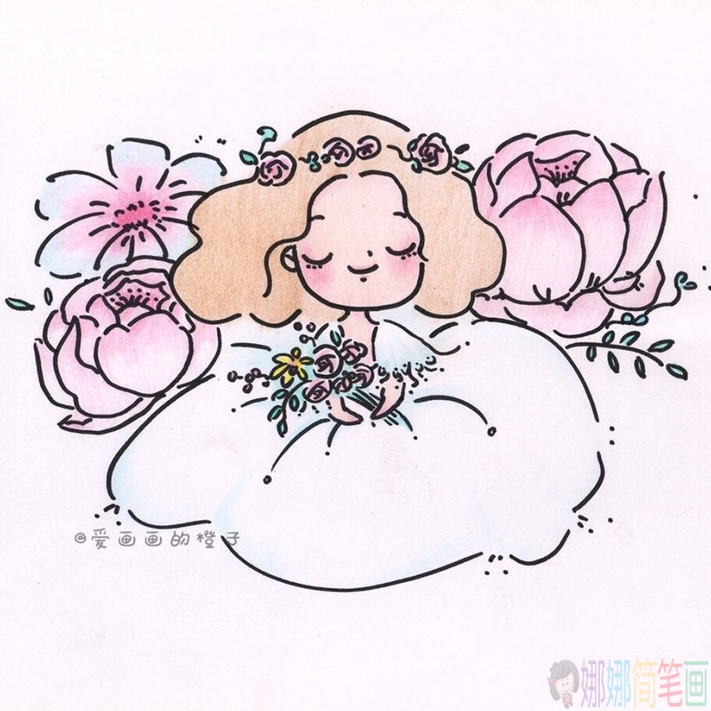 漂亮唯美的小女孩简笔画组图
