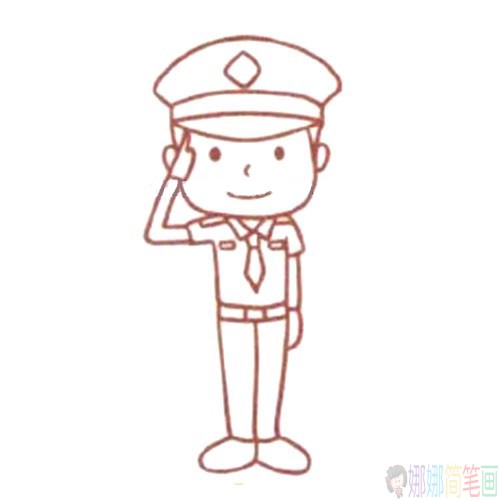 帅气的交警叔叔简笔画教程