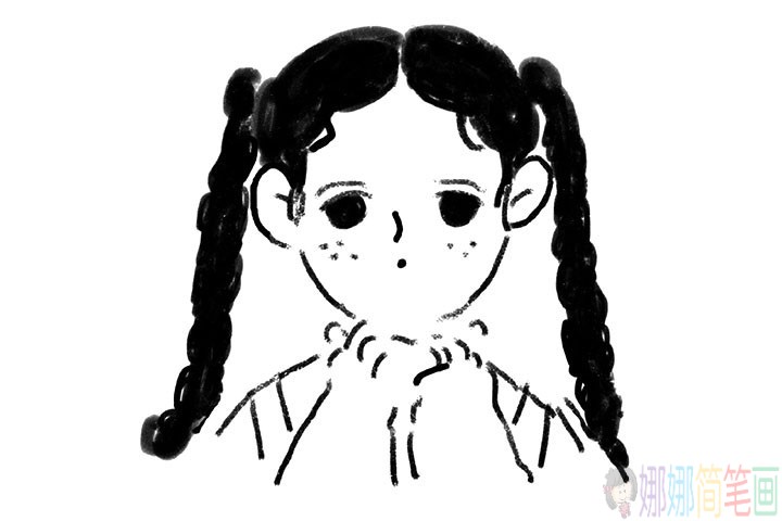 慵懒的大姐姐简笔画图片