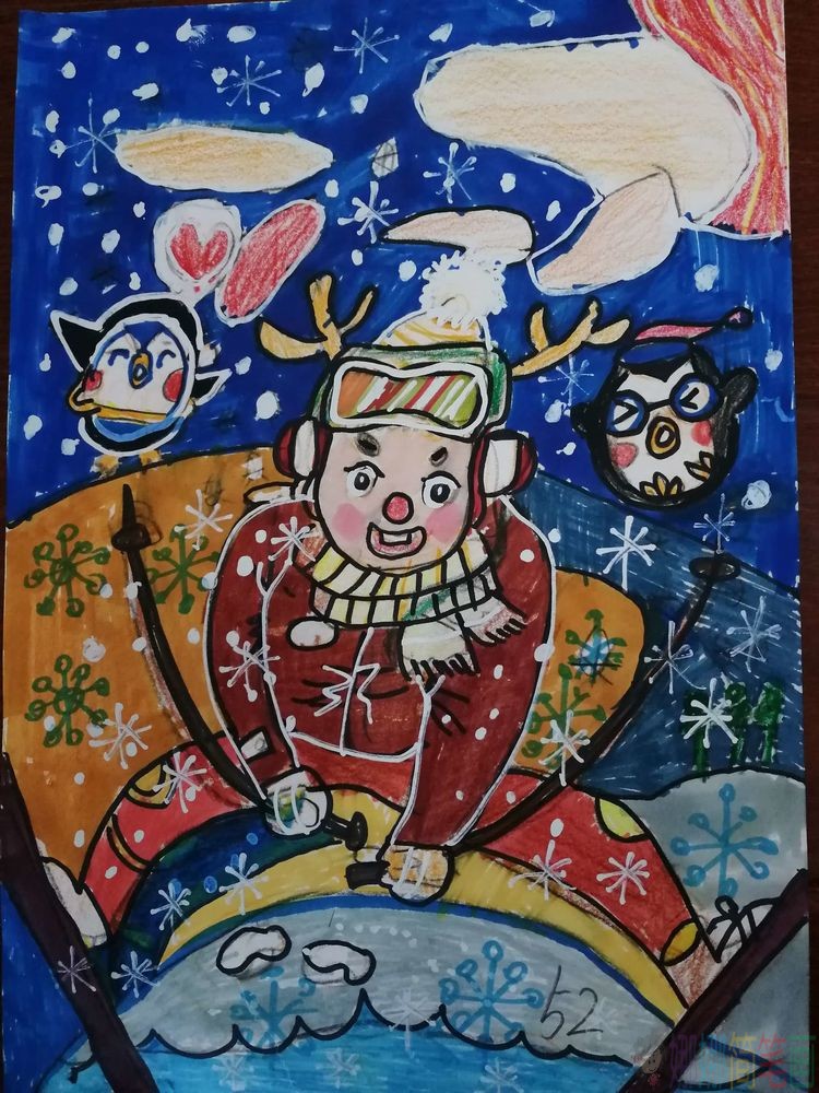 冬奥会绘画作品小学生