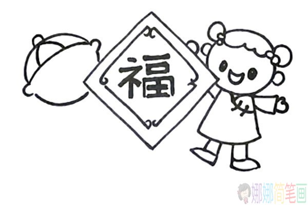 关于春节的儿童简笔画图片