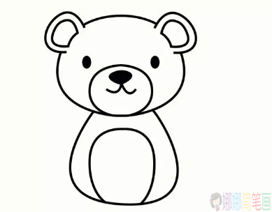 小熊简笔画步骤,小熊儿童画教程