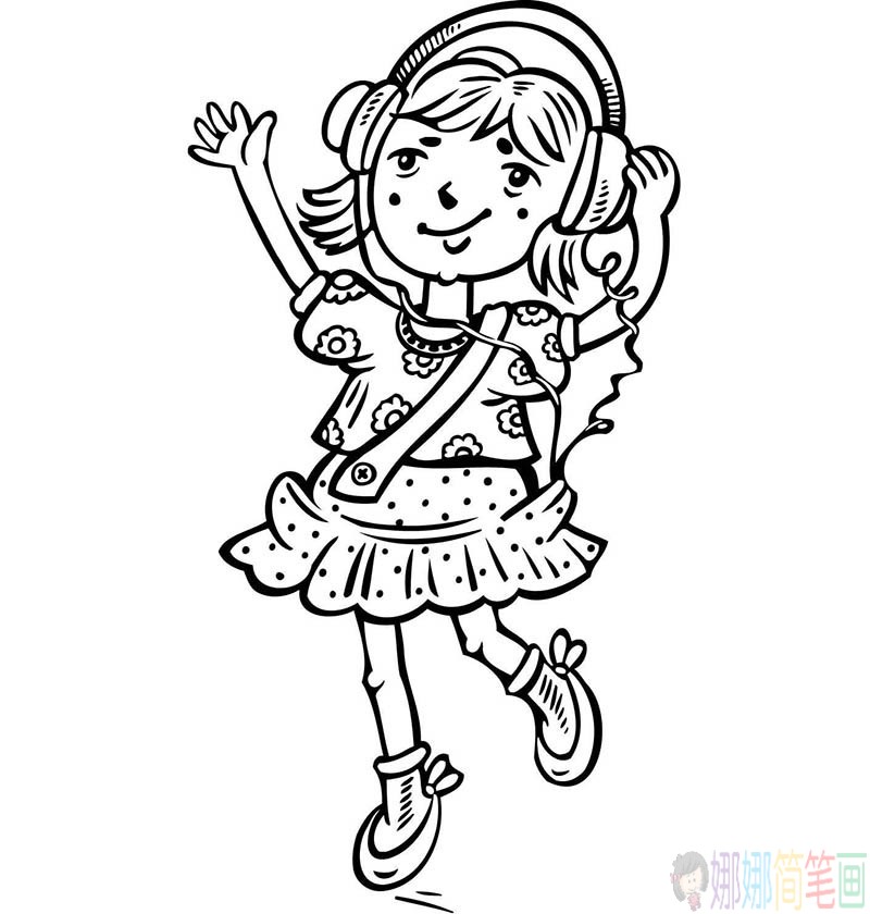 小女孩简笔画图片集