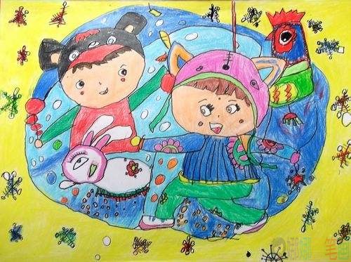 儿童寒假主题绘画作品