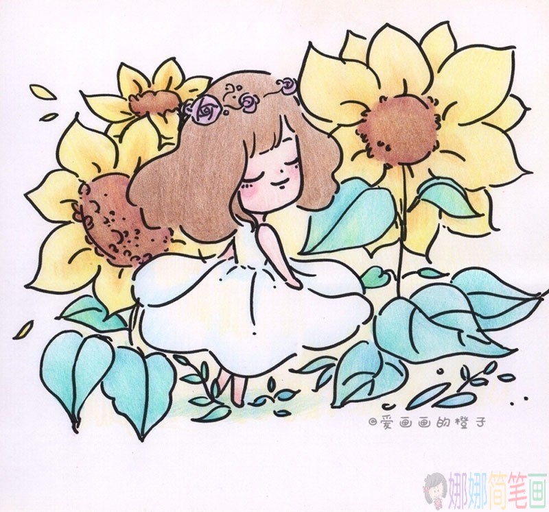 漂亮唯美的小女孩简笔画组图