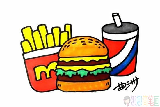麦当劳快餐简笔画图片