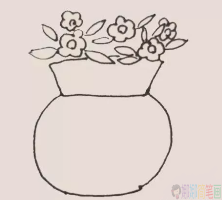 插着花的花瓶简笔画图片步骤