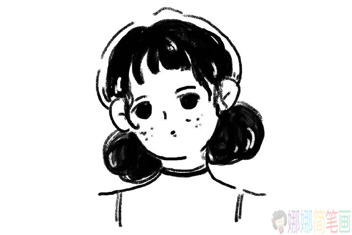 慵懒的大姐姐简笔画图片