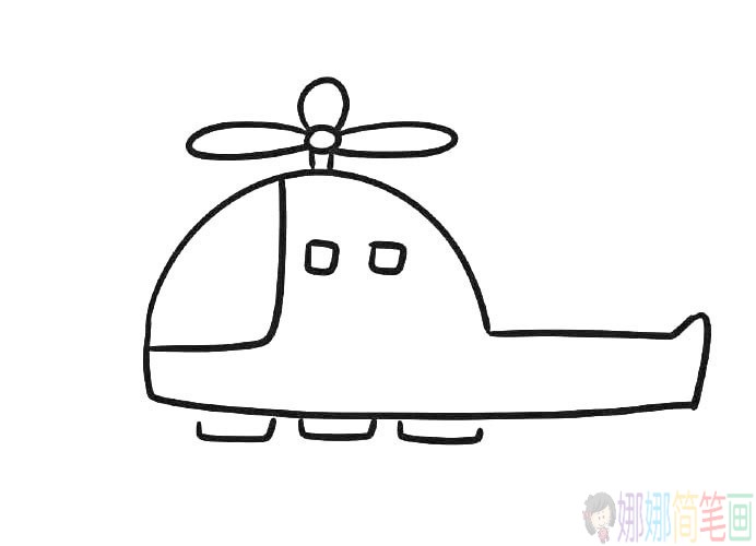 简单几步学画直升机简笔画