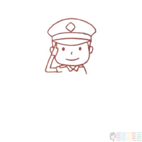 帅气的交警叔叔简笔画教程