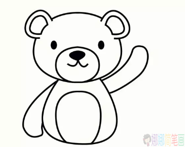 小熊简笔画步骤,小熊儿童画教程