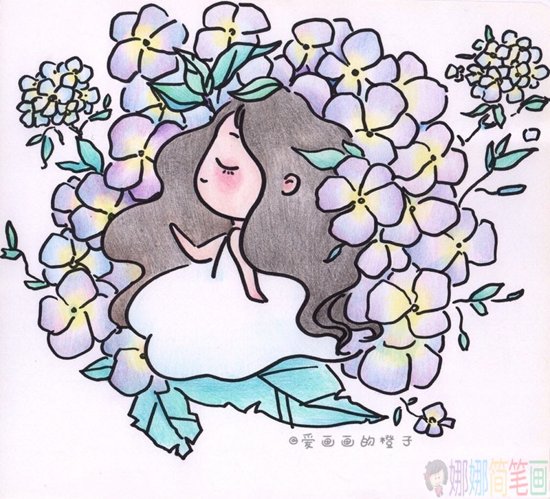 漂亮唯美的小女孩简笔画组图