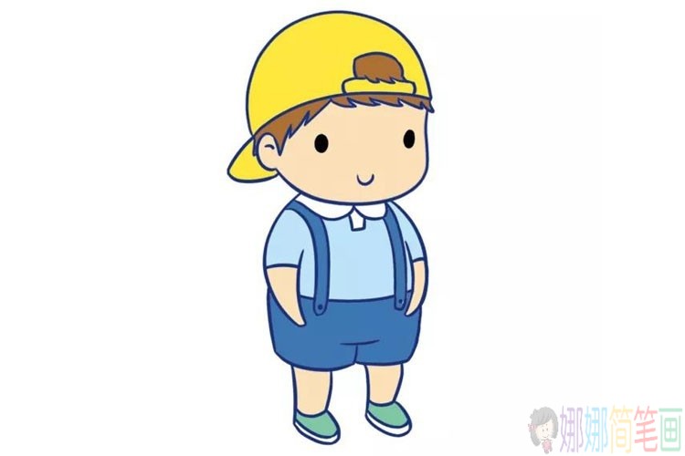 两张帅气的小男孩简笔画图片