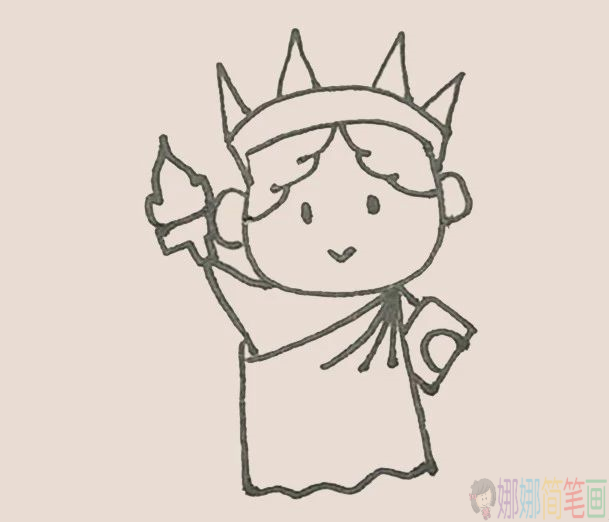 自由女神像怎么画,自由女神像简笔画图片