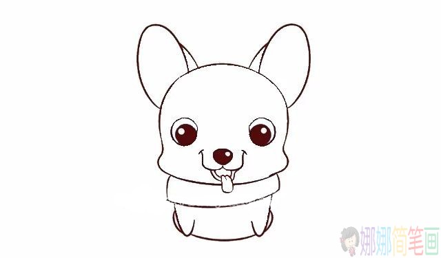 如何画一只可爱的小狗简笔画图片