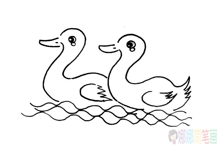 各种类型的小鸭子简笔画图片