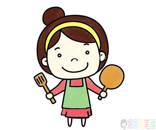 做饭的妈妈简笔画图片