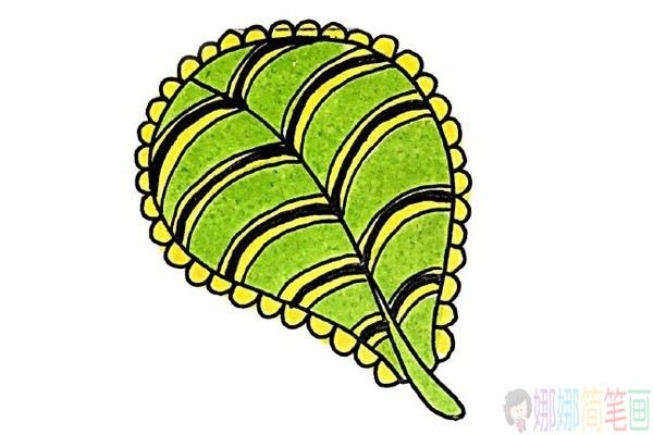 简单好看的彩色叶子简笔画图片