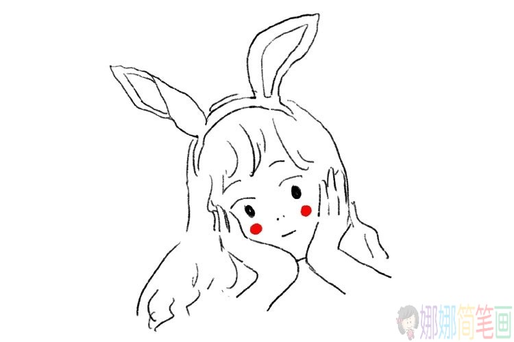 可爱的长发女孩简笔画图片