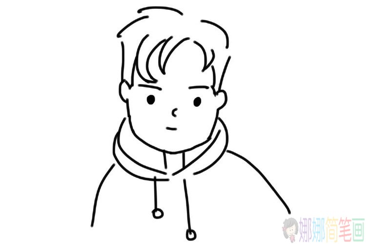 帅气男孩的简笔画图片