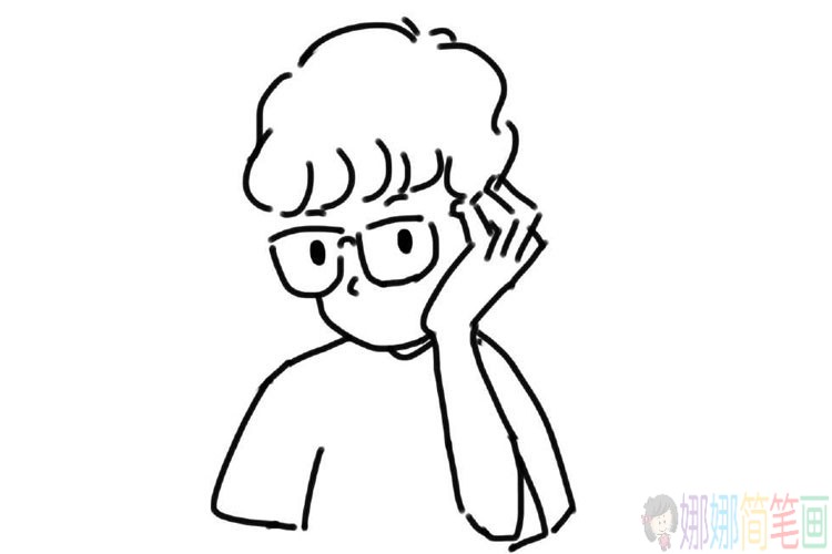 帅气男孩的简笔画图片