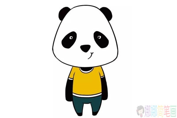 可爱的大熊猫儿童简笔画图片教程