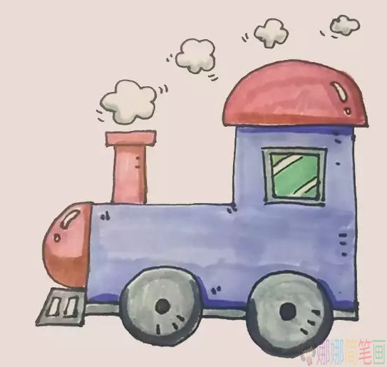 火车头简笔画图片,火车头儿童画法