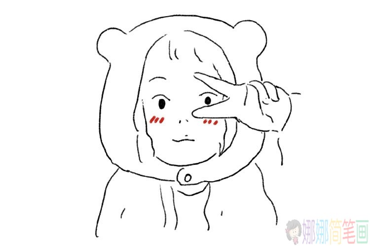 可爱的长发女孩简笔画图片