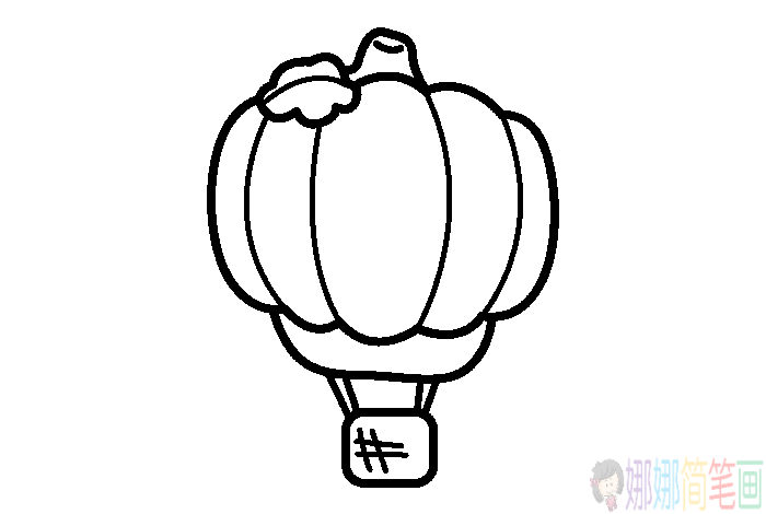 一组漂亮的热气球简笔画图片