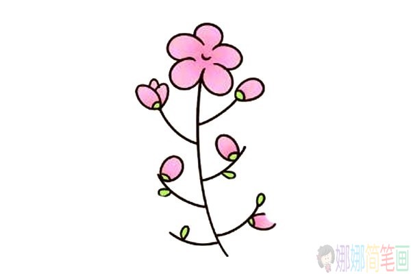 以小树杈为基础，教你画各种漂亮的小花1