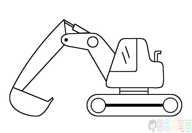 挖掘机和推土机儿童简笔画图片