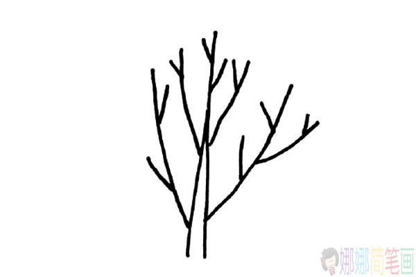 各种类型的大树简笔画图片