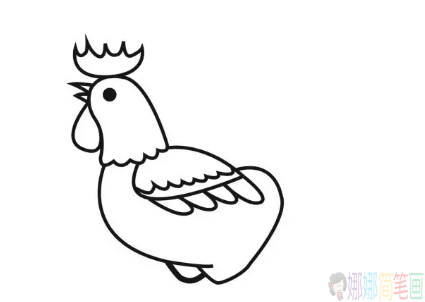 大公鸡儿童简笔画,公鸡怎么画