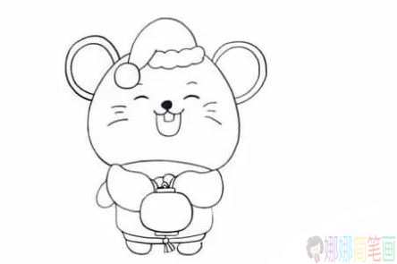 鼠年生效简笔画,可爱的生肖鼠简笔画