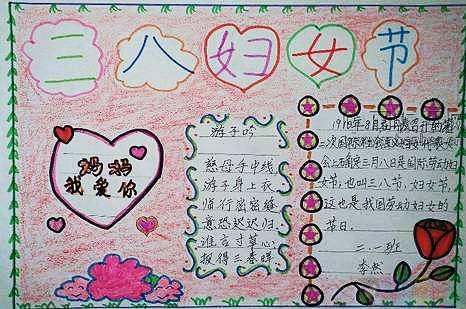 妇女节儿童手抄报图片模板