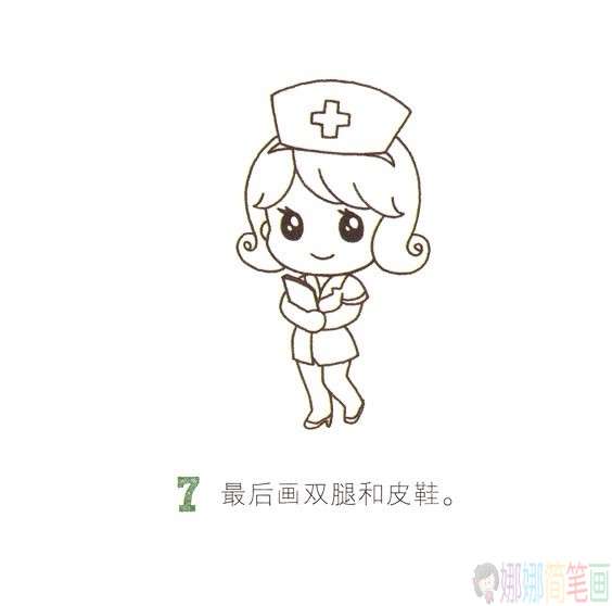 护士姐姐简笔画步骤