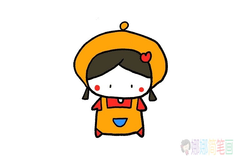 一组可爱的小娃娃儿童简笔画图片