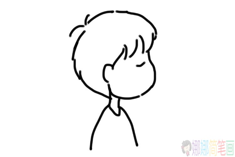 帅气男孩的简笔画图片