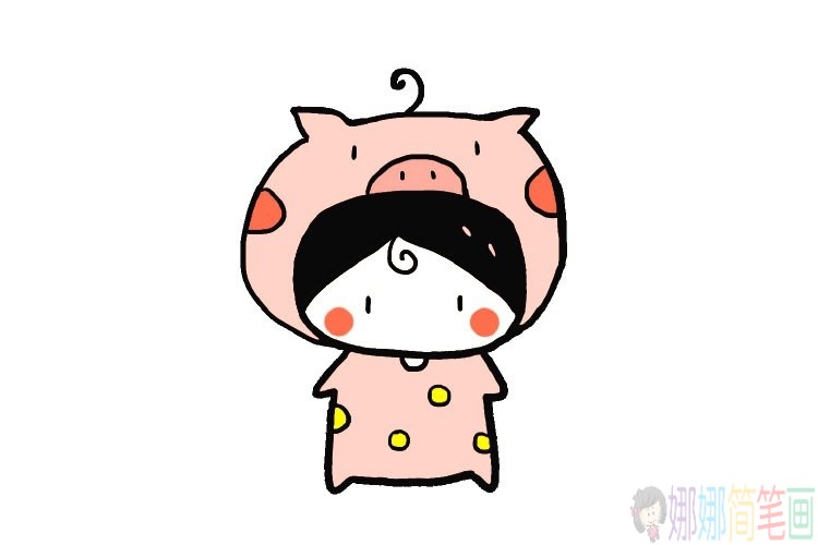 一组可爱的小娃娃儿童简笔画图片