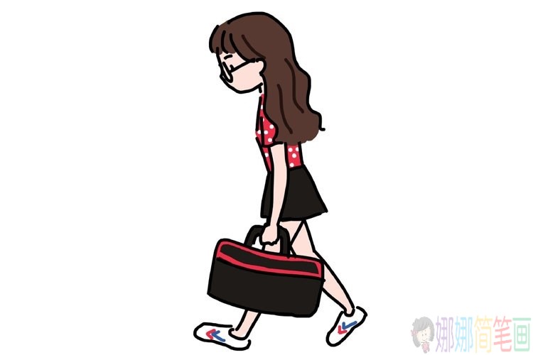 成熟女孩填色图简笔画图片