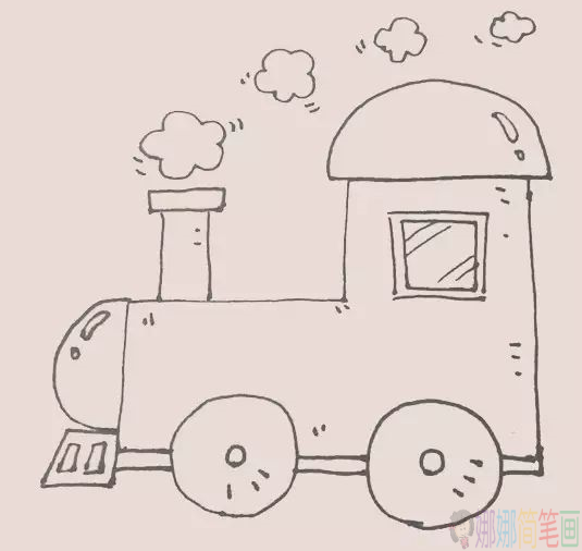 火车头简笔画图片,火车头儿童画法