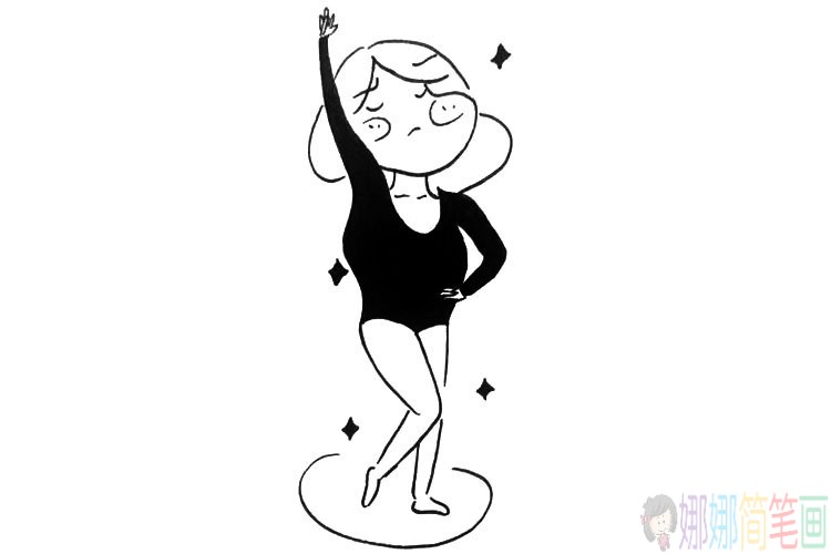 跳舞的小女孩简笔画图片