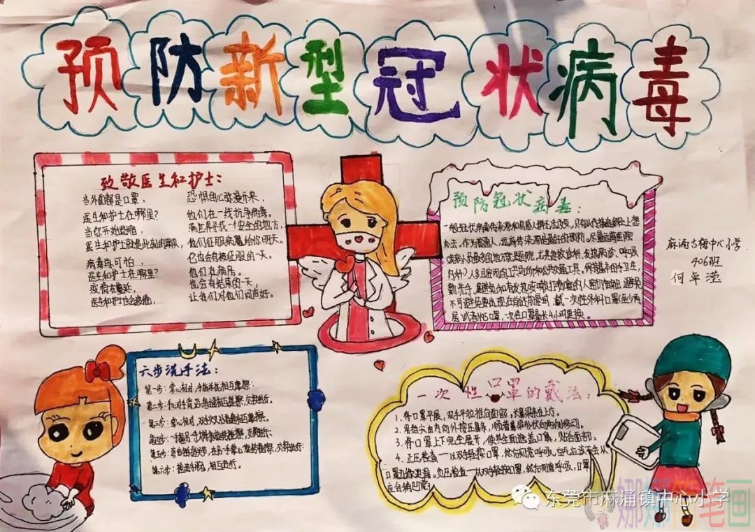 抗击疫情人人有责手抄报图片