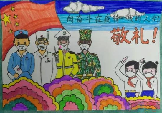 预防新型肺炎抗击疫情儿童画优秀作品